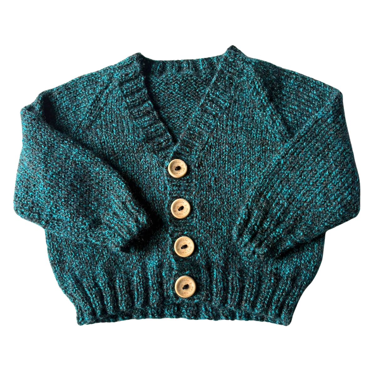 Navy Fleck 6-9 Months Hand-Knit Cardigan