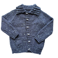 Grey with Flecks 2-3 Years Hand-Knit Cardigan