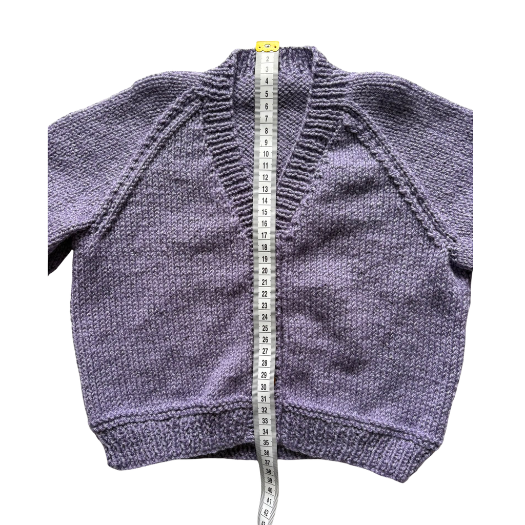 Purple 2-3 Years Hand-Knit Cardigan
