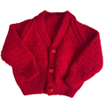 Newborn Red Handknitted Cardigan
