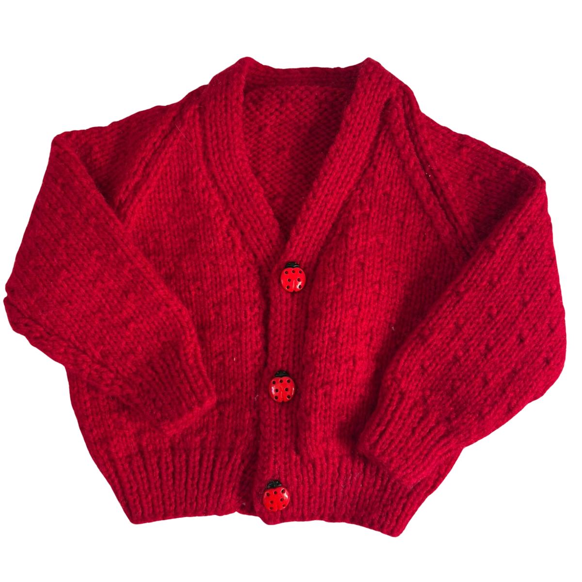 Newborn Red Handknitted Cardigan