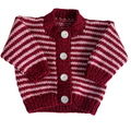 Newborn pink stripe handknitted cardigan