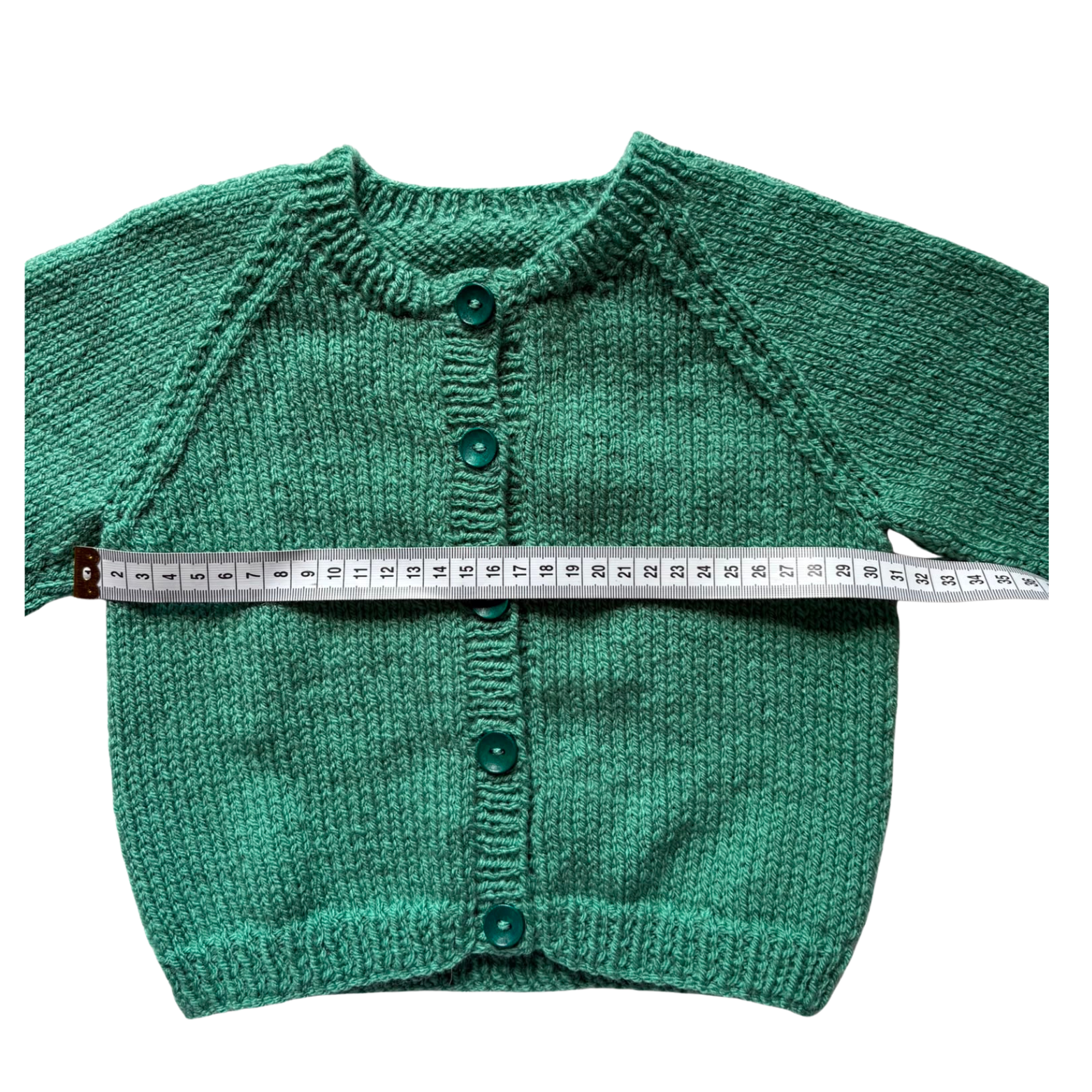 Green 1-2 Years Hand-Knit Cardigan