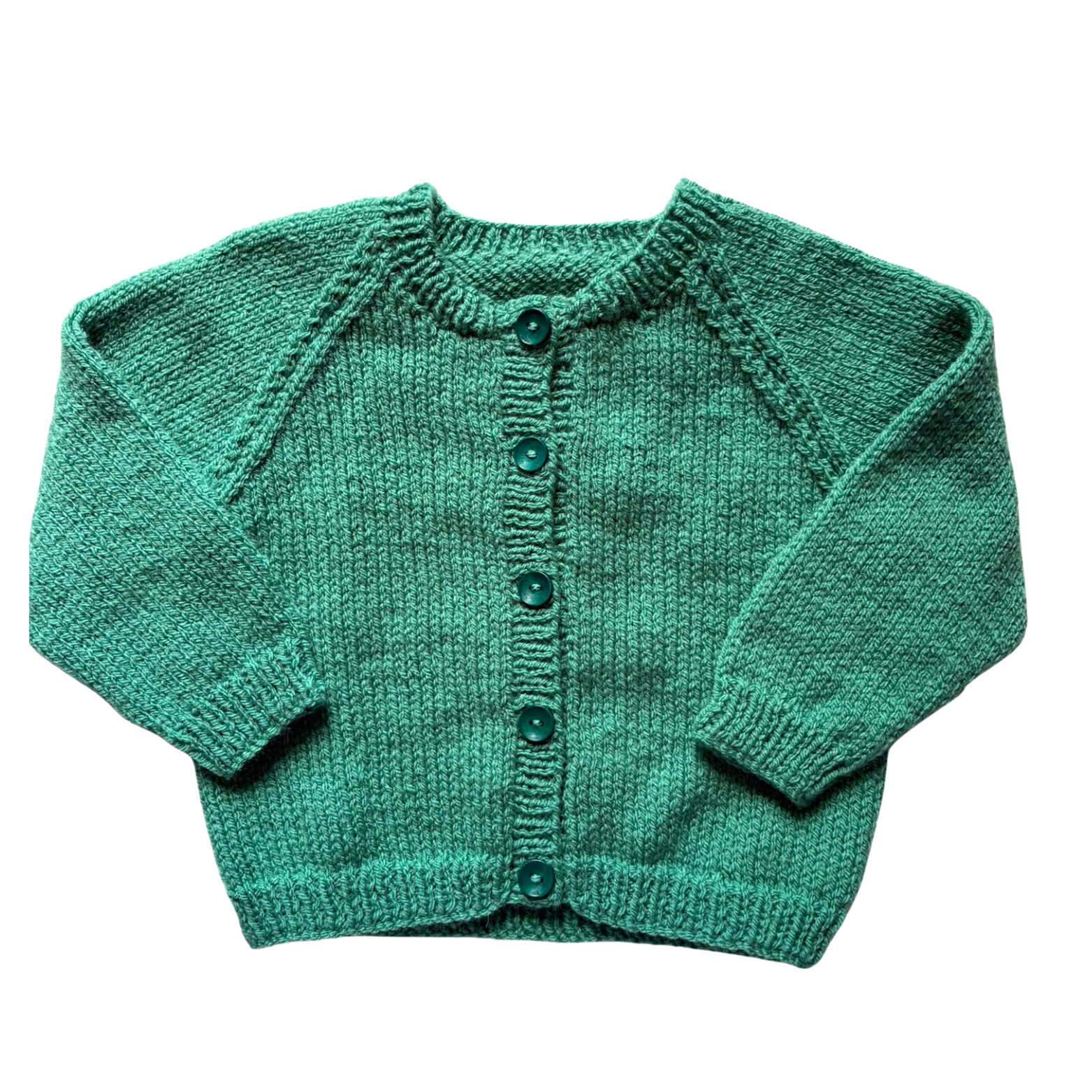 Green 1-2 Years Hand-Knit Cardigan