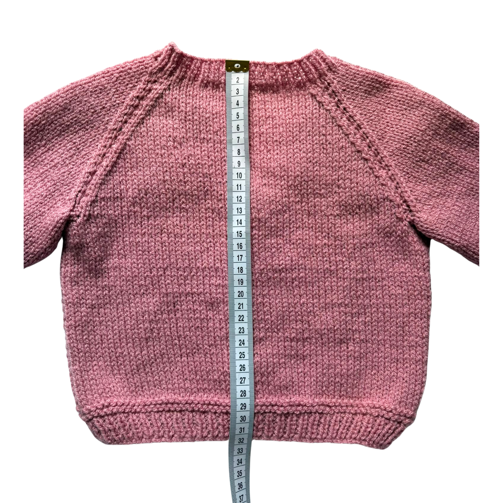 Rose Pink 1-2 Years Hand-Knit Cardigan