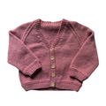 Rose Pink 1-2 Years Hand-Knit Cardigan