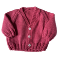 Rose Pink 0-3 Months Hand-Knit Cardigan