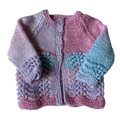 Mixed Colour 3-6 Months Hand-Knit Cardigan