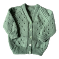 Green 3-6 Months Hand-Knit Cardigan