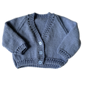 Blue 3-6 Months Hand-Knit Cardigan