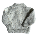 Oatmeal with grey fleck 0-3 month hand-knit jumper
