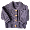 Purple 6-9 Months Hand-Knit Cardigan