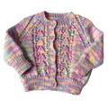 Rainbow 6-9 Months Hand-Knit Cardigan