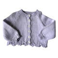 Purple 9-12 Months Hand-Knit Cardigan