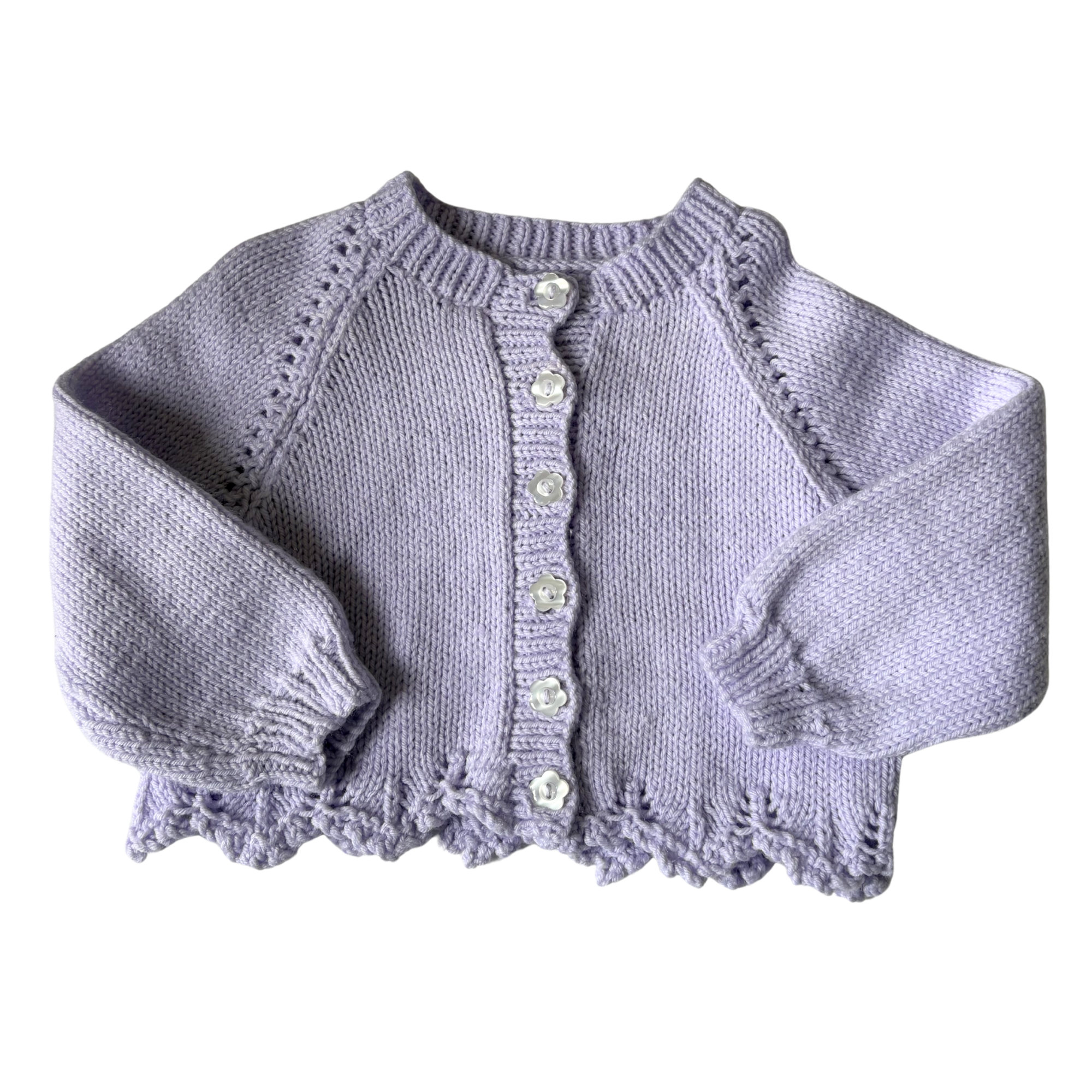 Purple 9-12 Months Hand-Knit Cardigan