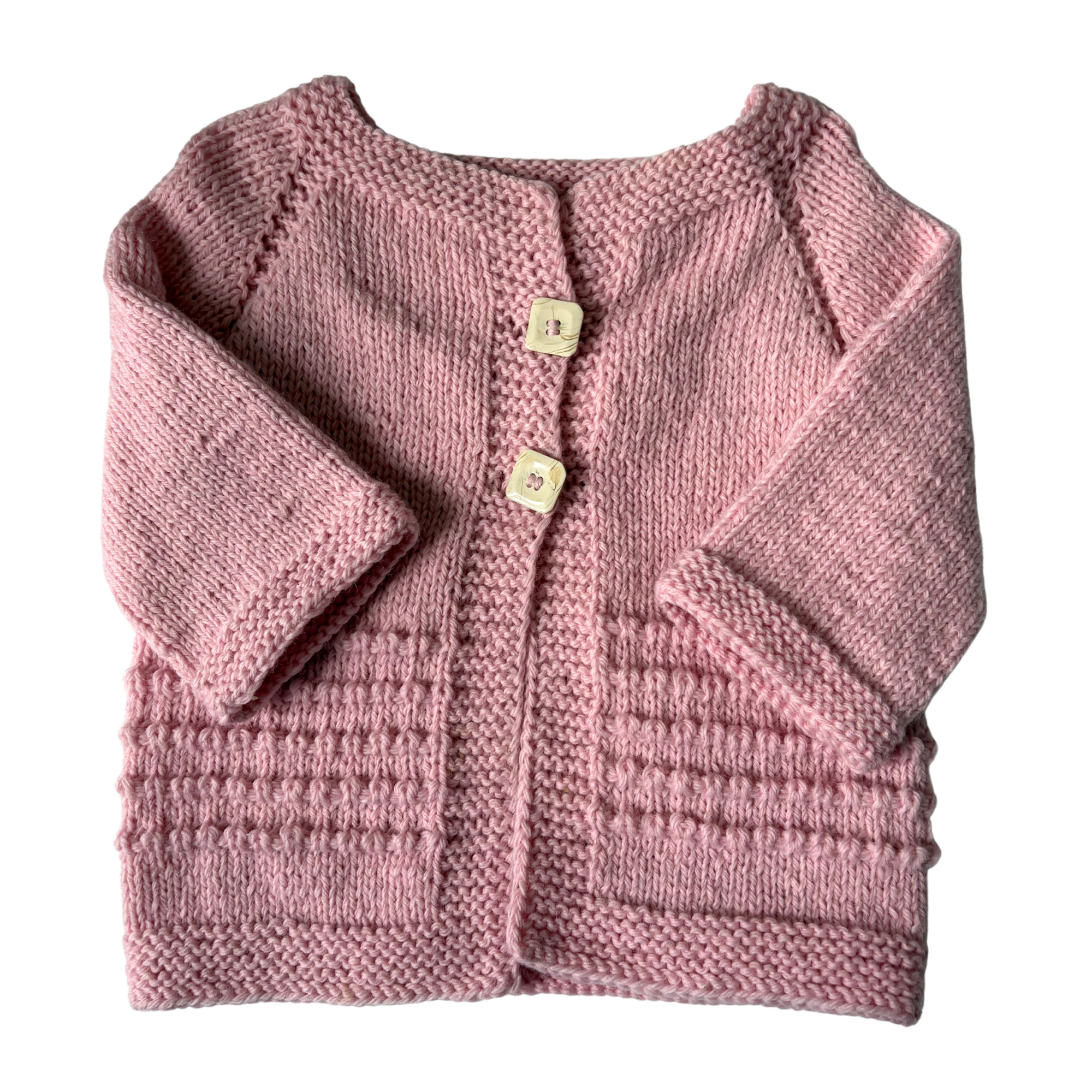 Pink 9-12 Months Hand-Knit Cardigan