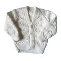 White 9-12 Months Hand-Knit Cardigan