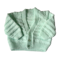 Mint Green 9-12 Months Hand-Knit Cardigan