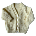 Off-white 0-3 Months Hand-Knit Cardigan