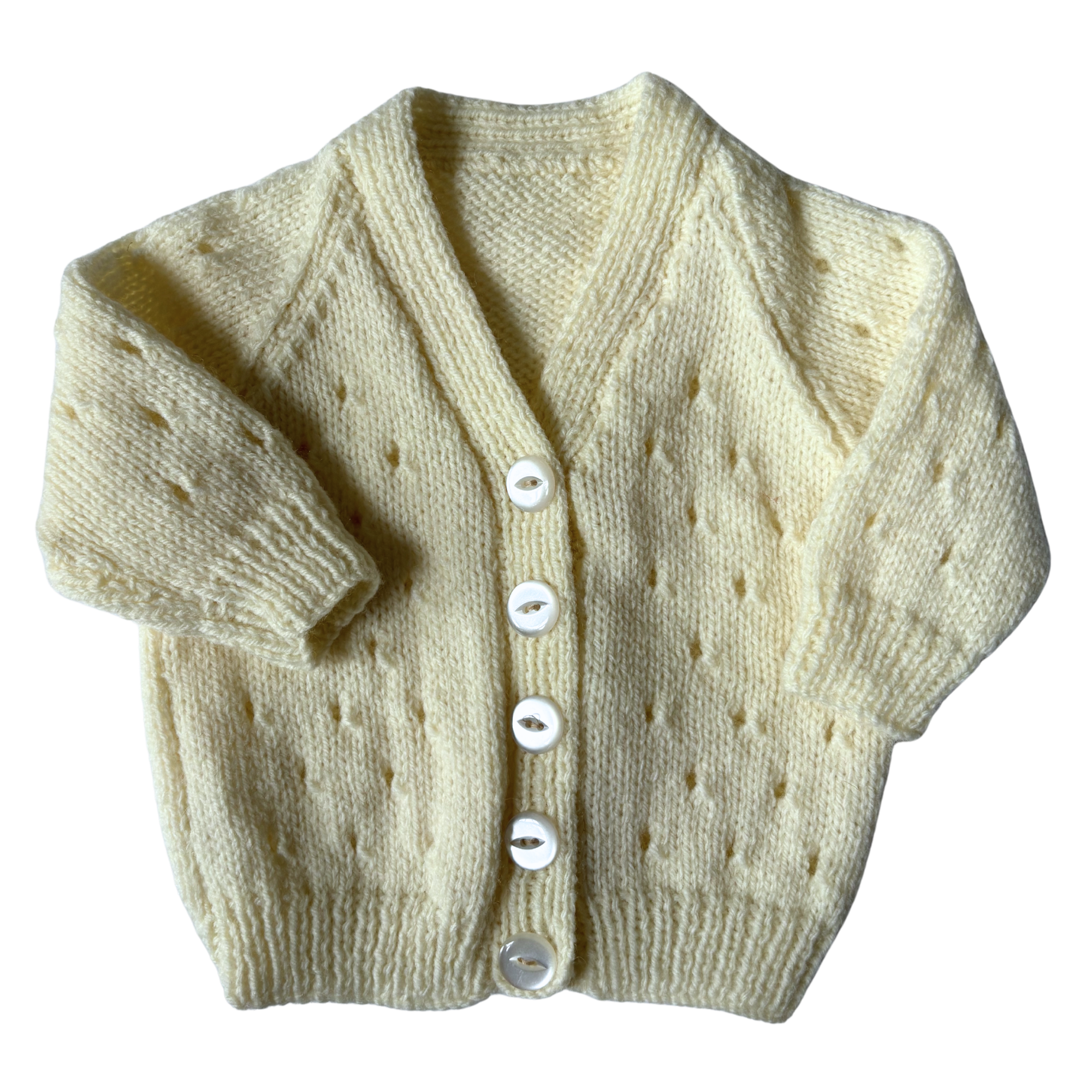 Off-white 0-3 Months Hand-Knit Cardigan