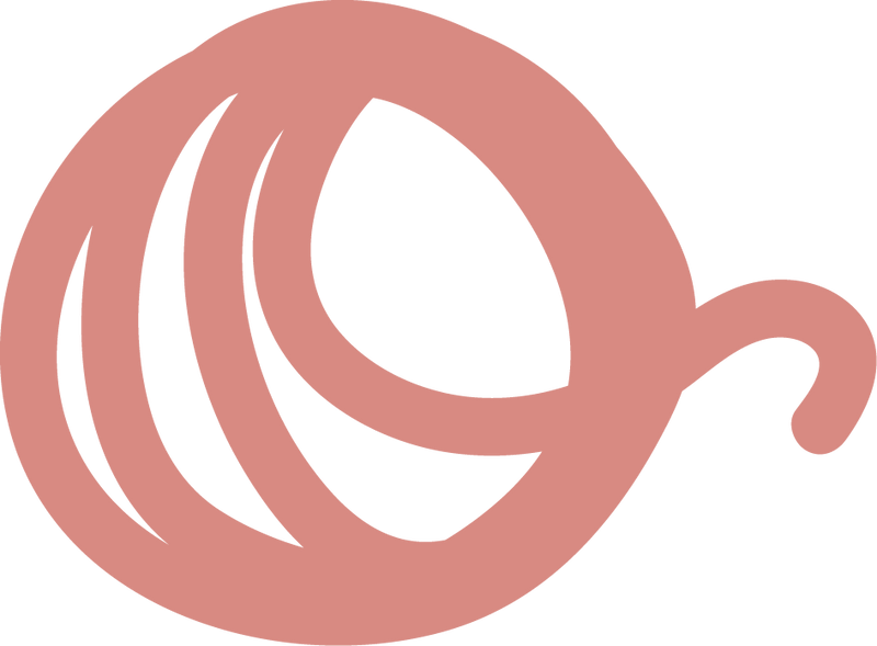 Decorative sketch of a pink ball of wool