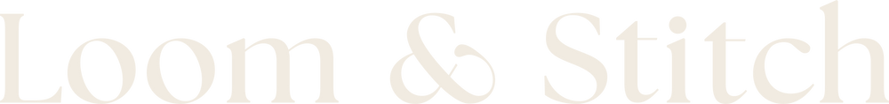 'Loom & Stitch' logo in a light, decorative font
