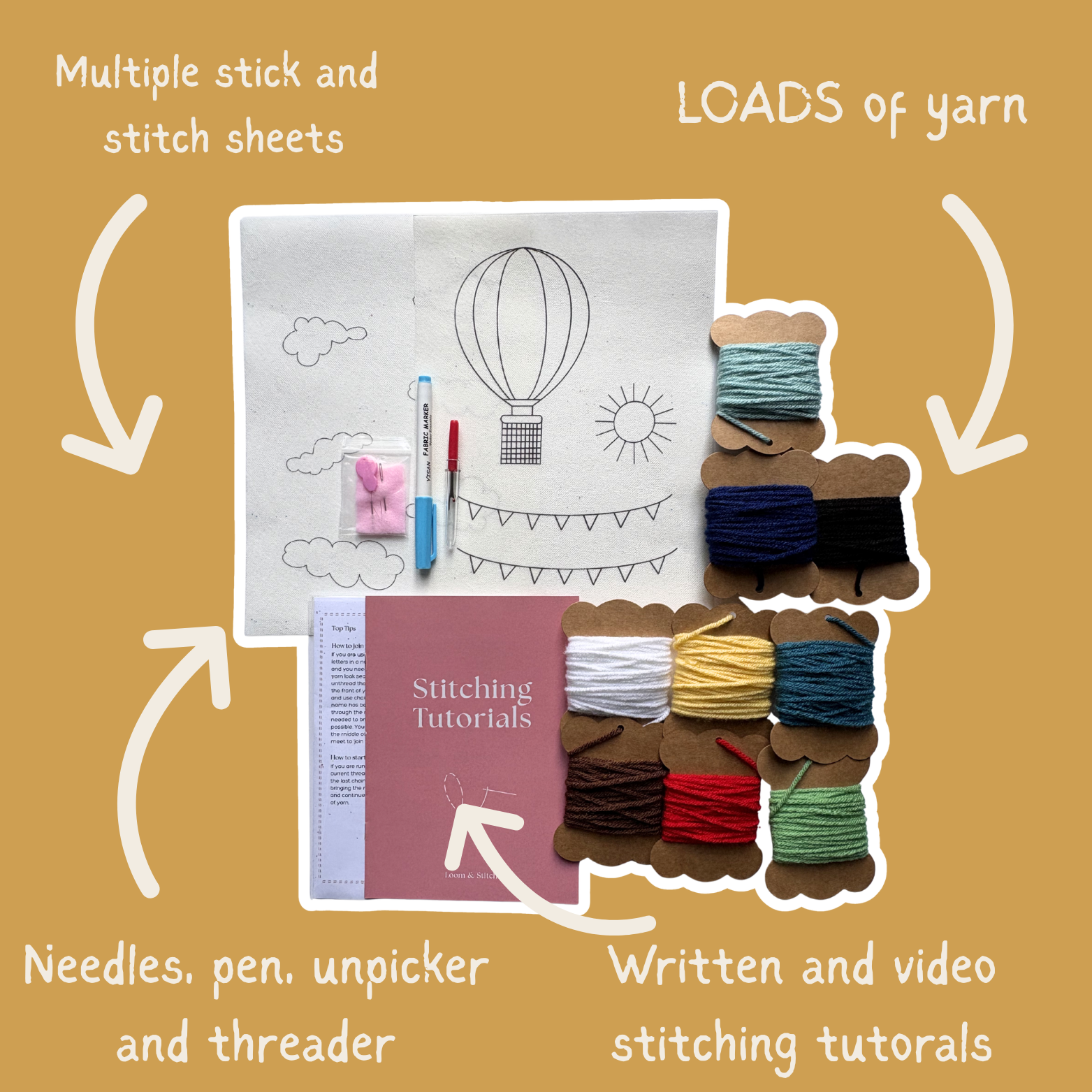 DIY Embroidery Kit - Hot Air Balloon