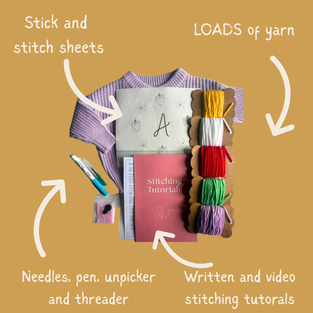 DIY Embroidery Kit - Strawberry and Daisy Wreath
